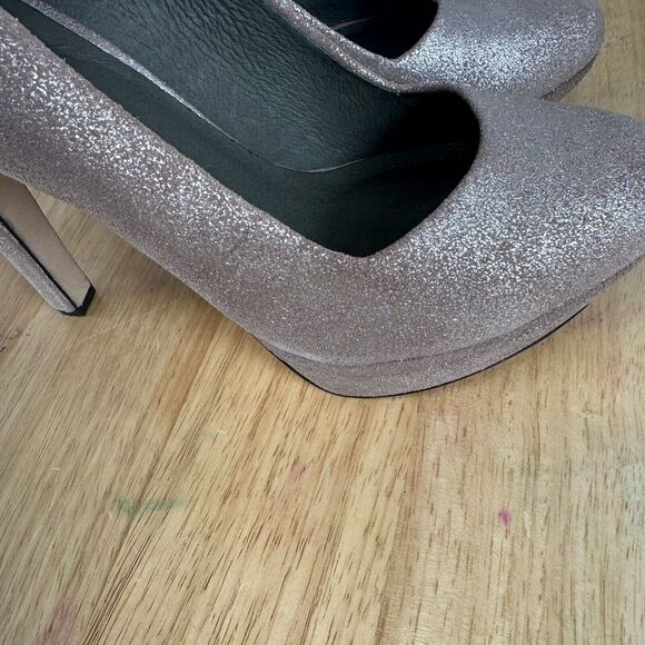 DIESEL Womens High Heels Sparkle Metallic Pink Slip On Career Pump Shoes US 7 38 - Picture 8 of 13